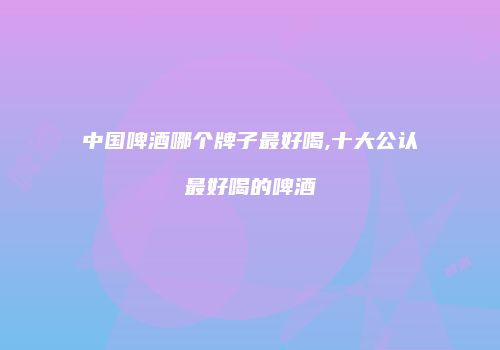 中国啤酒哪个牌子最好喝,十大公认最好喝的啤酒