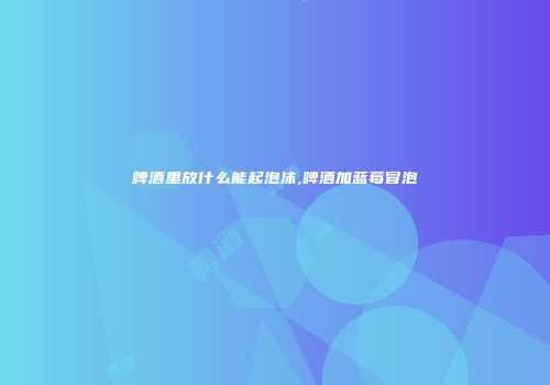 啤酒里放什么能起泡沫,啤酒加蓝莓冒泡