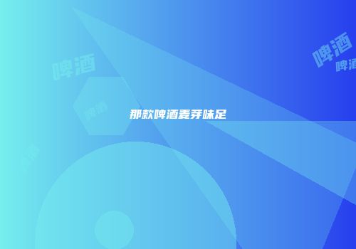 那款啤酒麦芽味足