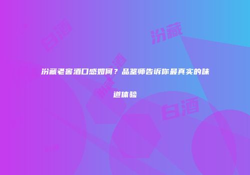 汾藏老窖酒口感如何？品鉴师告诉你最真实的味道体验