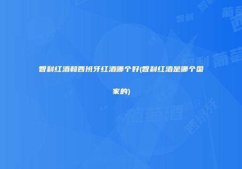 智利红酒和西班牙红酒哪个好(智利红酒是哪个国家的)