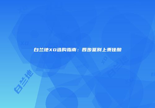 白兰地XO选购指南：四步鉴别上乘佳酿