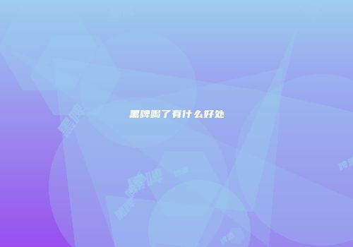 黑啤喝了有什么好处
