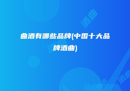 曲酒有哪些品牌(中国十大品牌酒曲)