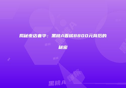 揭秘夜店奢华：黑桃A香槟8800元背后的秘密