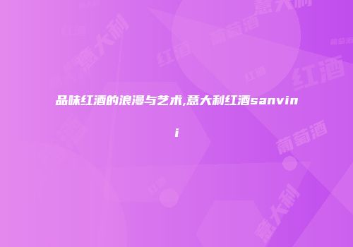 品味红酒的浪漫与艺术,意大利红酒sanvini
