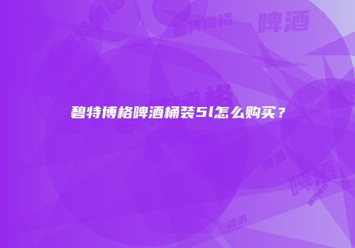 碧特博格啤酒桶装5l怎么购买？