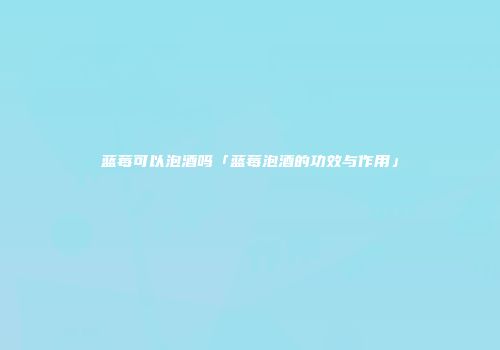 蓝莓可以泡酒吗「蓝莓泡酒的功效与作用」