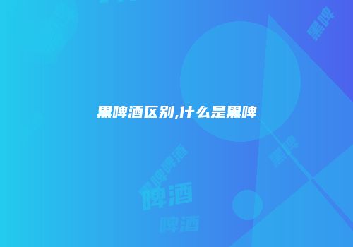 黑啤酒区别,什么是黑啤