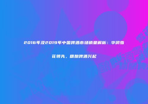 2016年及2019年中国啤酒市场销量解析：华润雪花领先，精酿啤酒兴起