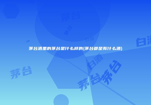 茅台酒里的茅台是什么样的(茅台都是有什么酒)