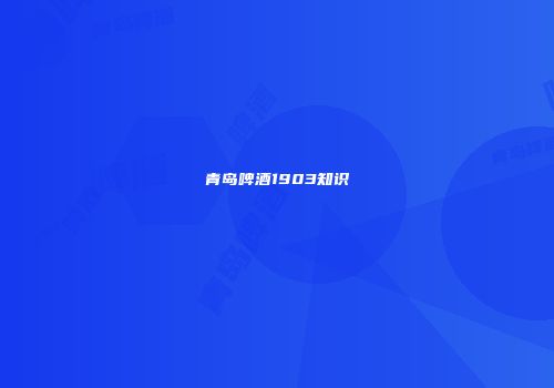 青岛啤酒1903知识