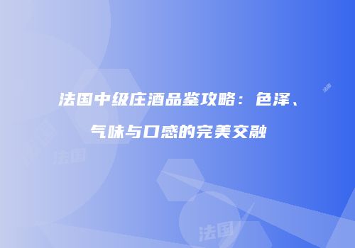 法国中级庄酒品鉴攻略：色泽、气味与口感的完美交融