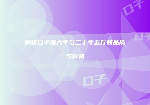 解析口子酒六年与二十年五斤装品质与价格