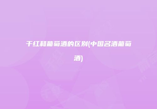 干红和葡萄酒的区别(中国名酒葡萄酒)