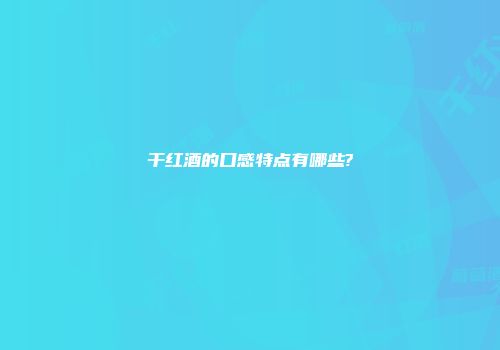 干红酒的口感特点有哪些?
