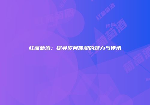 红葡萄酒：探寻岁月佳酿的魅力与传承