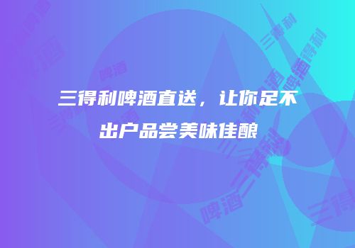 三得利啤酒直送，让你足不出户品尝美味佳酿
