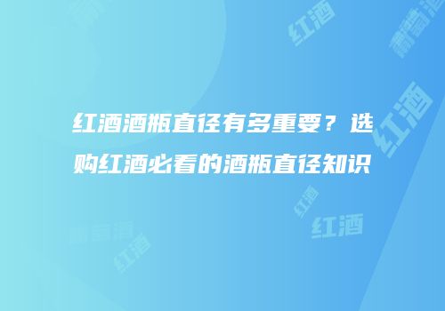 红酒酒瓶直径有多重要？选购红酒必看的酒瓶直径知识
