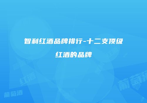 智利红酒品牌排行-十二支顶级红酒的品牌