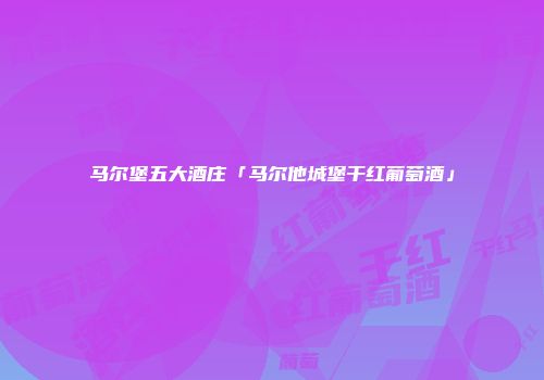 马尔堡五大酒庄「马尔他城堡干红葡萄酒」