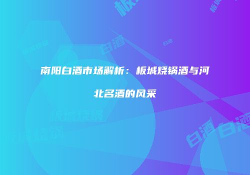 南阳白酒市场解析：板城烧锅酒与河北名酒的风采