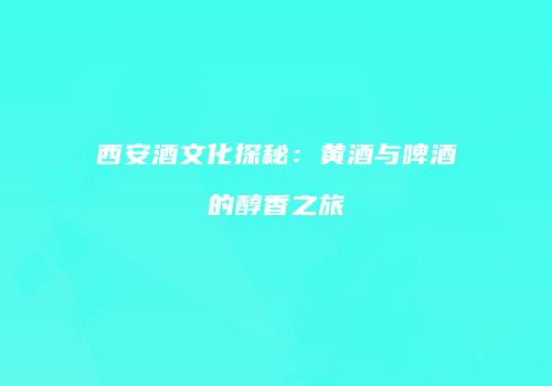 西安酒文化探秘：黄酒与啤酒的醇香之旅