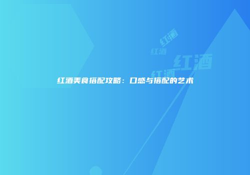 红酒美食搭配攻略：口感与搭配的艺术