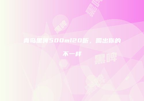 青岛黑啤500ml20听，喝出你的不一样