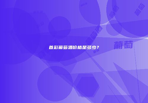 首彩葡萄酒价格是多少？