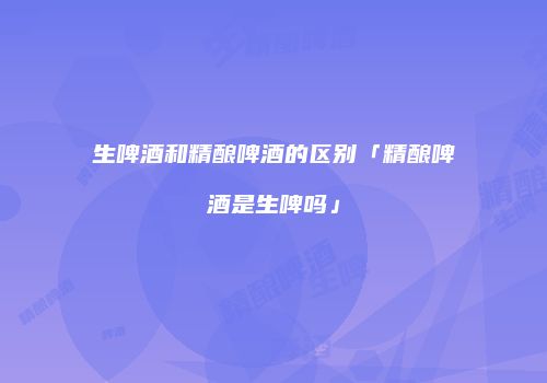 生啤酒和精酿啤酒的区别「精酿啤酒是生啤吗」