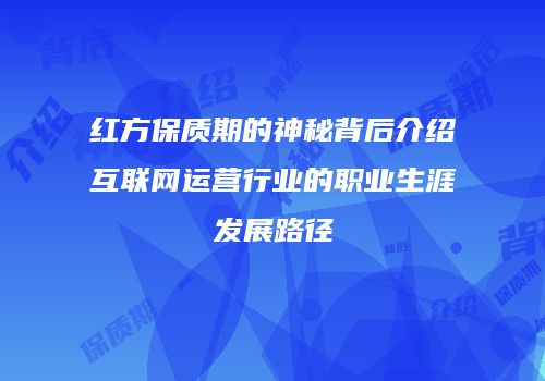 红方保质期的神秘背后介绍互联网运营行业的职业生涯发展路径