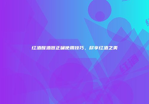 红酒醒酒器正确使用技巧，尽享红酒之美