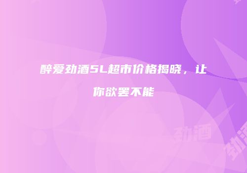 醉爱劲酒5L超市价格揭晓，让你欲罢不能