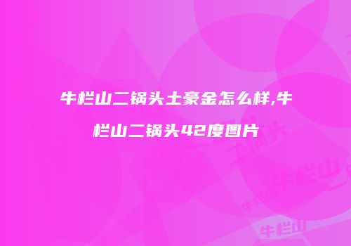 牛栏山二锅头土豪金怎么样,牛栏山二锅头42度图片