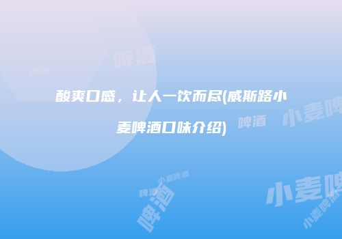 酸爽口感，让人一饮而尽(威斯路小麦啤酒口味介绍)