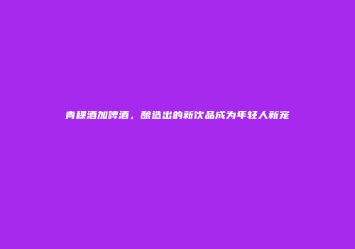 青稞酒加啤酒，酿造出的新饮品成为年轻人新宠