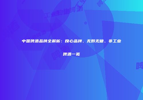 中国啤酒品牌全解析：良心品牌、无醇无糖、非工业啤酒一览