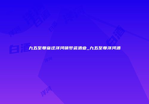 九五至尊宿迁洋河镇梦瓷酒业_九五至尊洋河酒