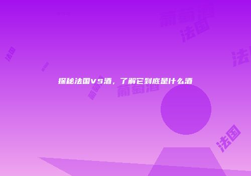 探秘法国VS酒，了解它到底是什么酒