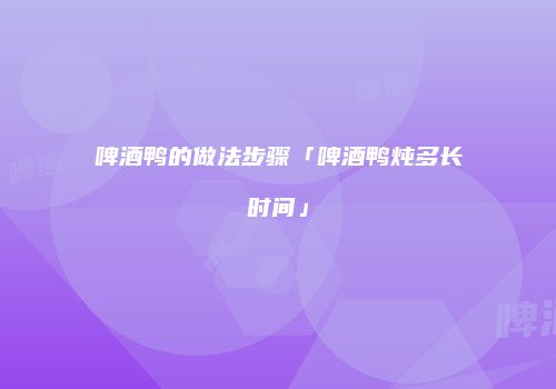 啤酒鸭的做法步骤「啤酒鸭炖多长时间」