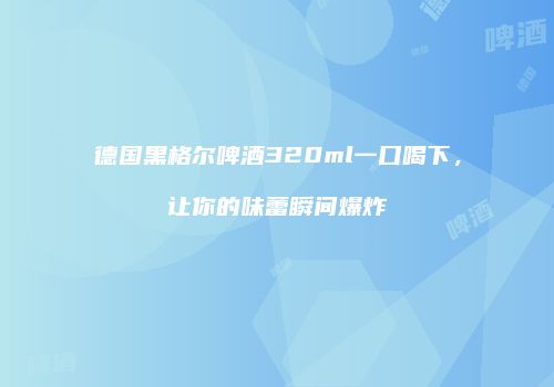 德国黑格尔啤酒320ml一口喝下，让你的味蕾瞬间爆炸