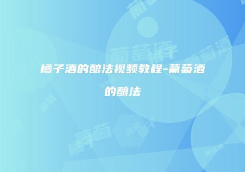 橘子酒的酿法视频教程-葡萄酒的酿法