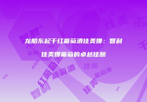 龙船东起干红葡萄酒佳美娜：智利佳美娜葡萄的卓越佳酿