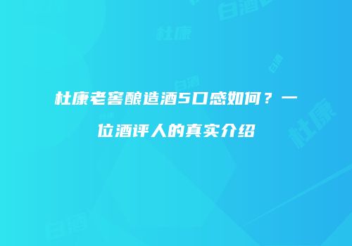 杜康老窖酿造酒5口感如何？一位酒评人的真实介绍