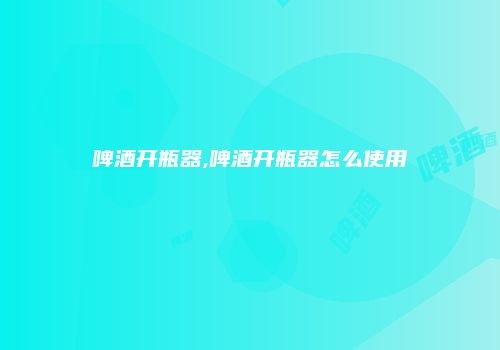 啤酒开瓶器,啤酒开瓶器怎么使用