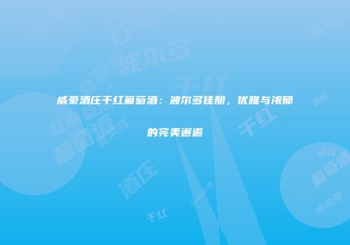 威豪酒庄干红葡萄酒：波尔多佳酿，优雅与浓郁的完美邂逅