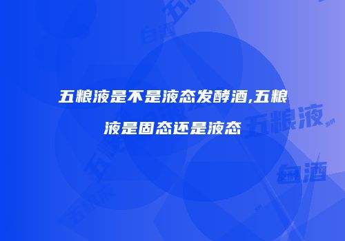 五粮液是不是液态发酵酒,五粮液是固态还是液态
