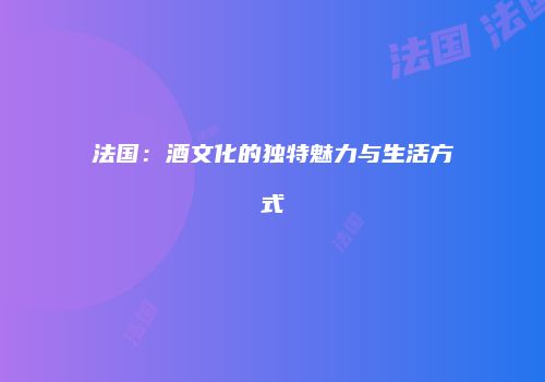 法国：酒文化的独特魅力与生活方式