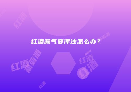 红酒漏气变浑浊怎么办？